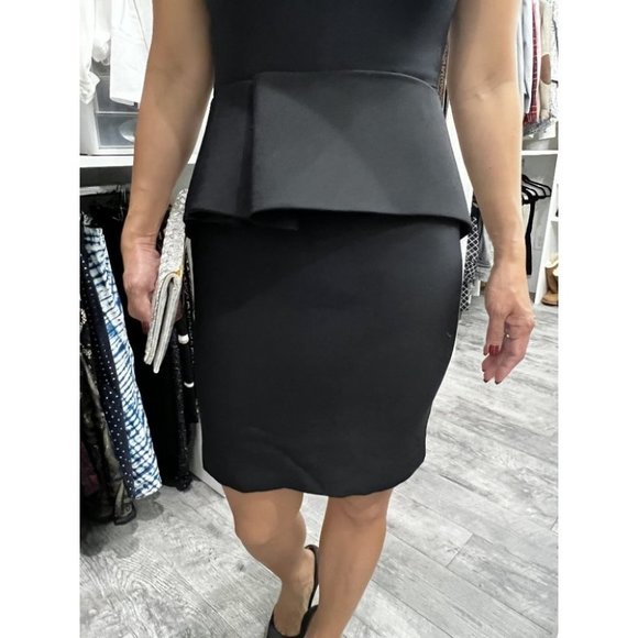 Marchesa Black 100% Silk Designer Sheath Dress $795 - Picture 3 of 10